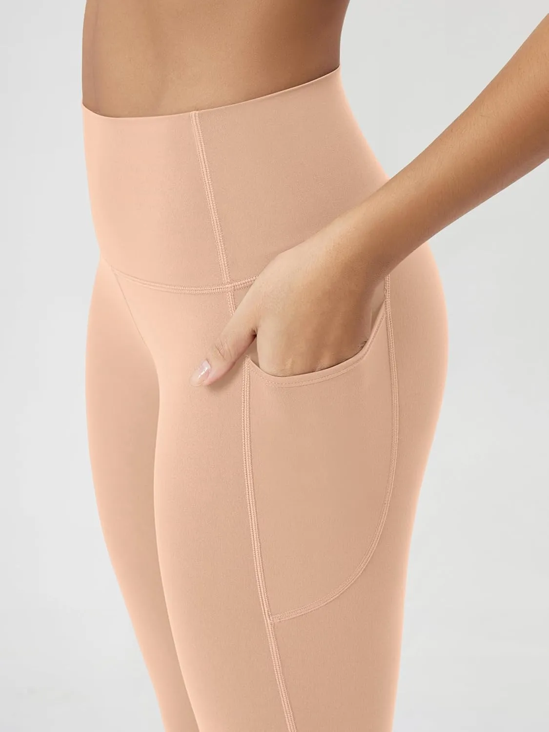 ODODOS Buttery Soft Lounge Yoga Capris with Pockets for Women, 14" / 19" / 21" High Waist Capri Leggings