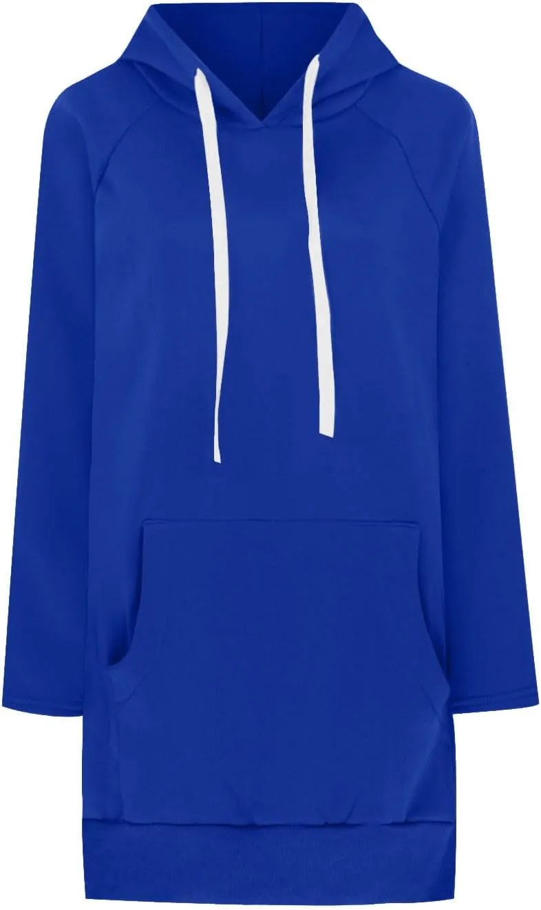 oiangi Hoodies for Women Pullover Fall Winter Trendy Oversized Long Sleeve Drawstring Side Slit Hem Sweatshirt Dress Pockets