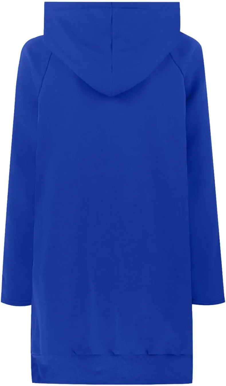 oiangi Hoodies for Women Pullover Fall Winter Trendy Oversized Long Sleeve Drawstring Side Slit Hem Sweatshirt Dress Pockets