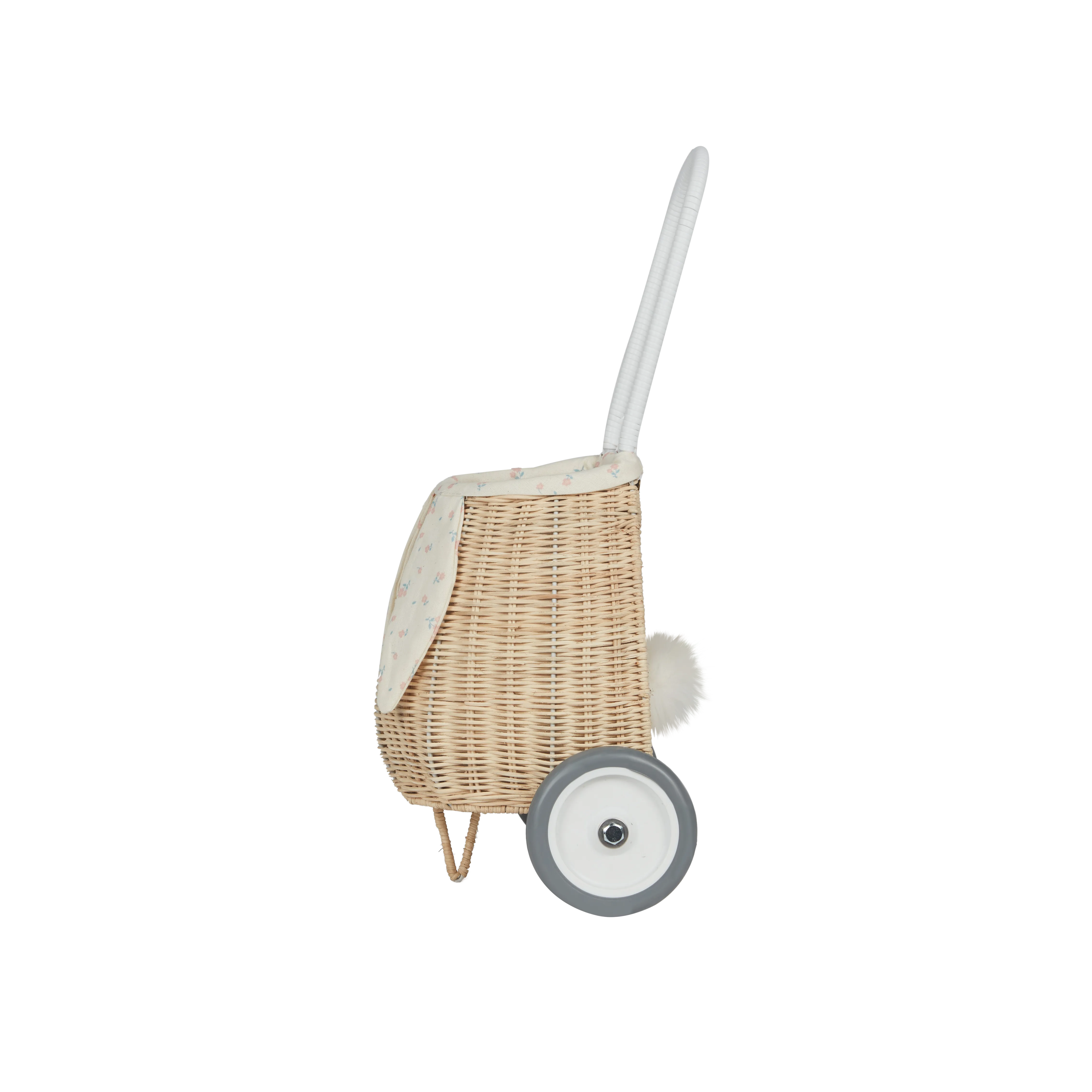 Olli Ella Rattan Bunny Luggy with Lining - Pansy