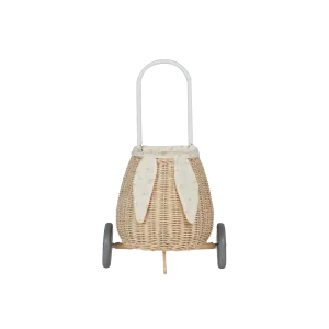 Olli Ella Rattan Bunny Luggy with Lining - Pansy