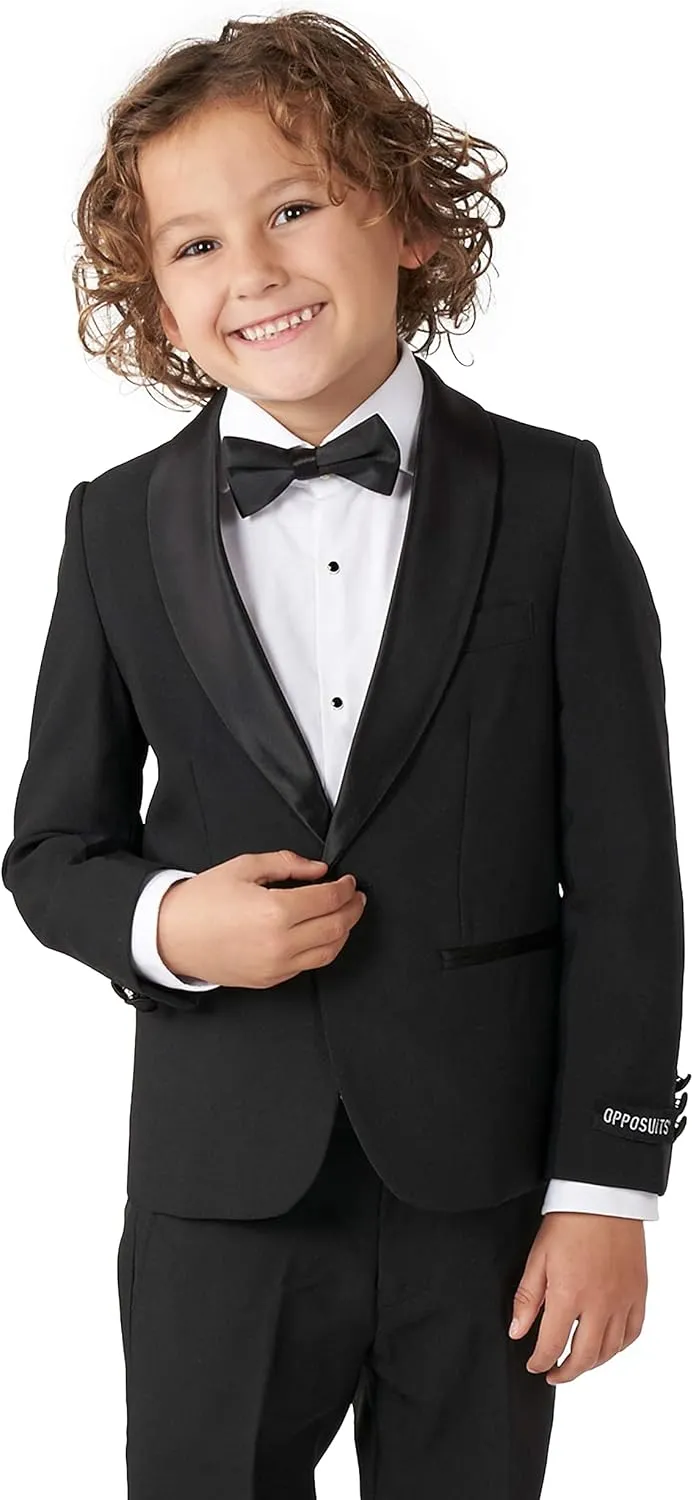 Opposuits Boys Formal Outfit - Premium Tuxedo Suit - Slim Fit -Includes Blazer, Pants and Bow Tie