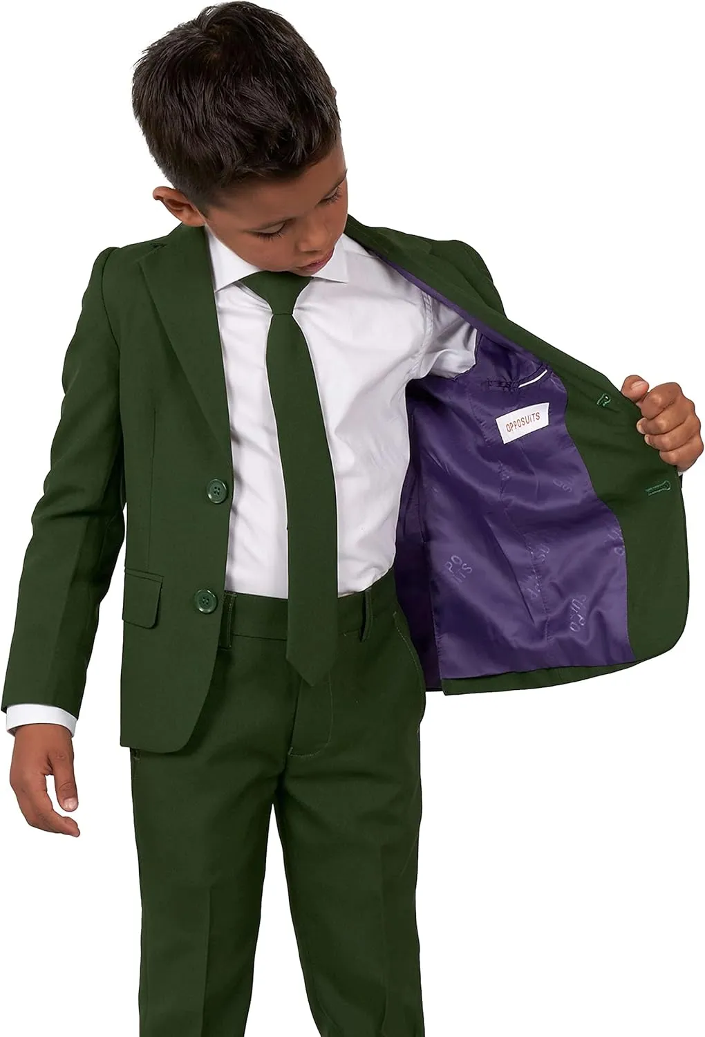 Opposuits Boys Solid Color Party Suit - Prom and Wedding Party Outfit - Including Blazer, Pants and Tie