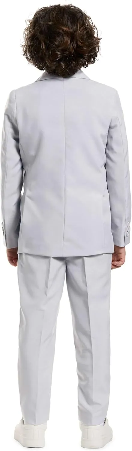 Opposuits Boys Solid Color Party Suit - Prom and Wedding Party Outfit - Including Blazer, Pants and Tie