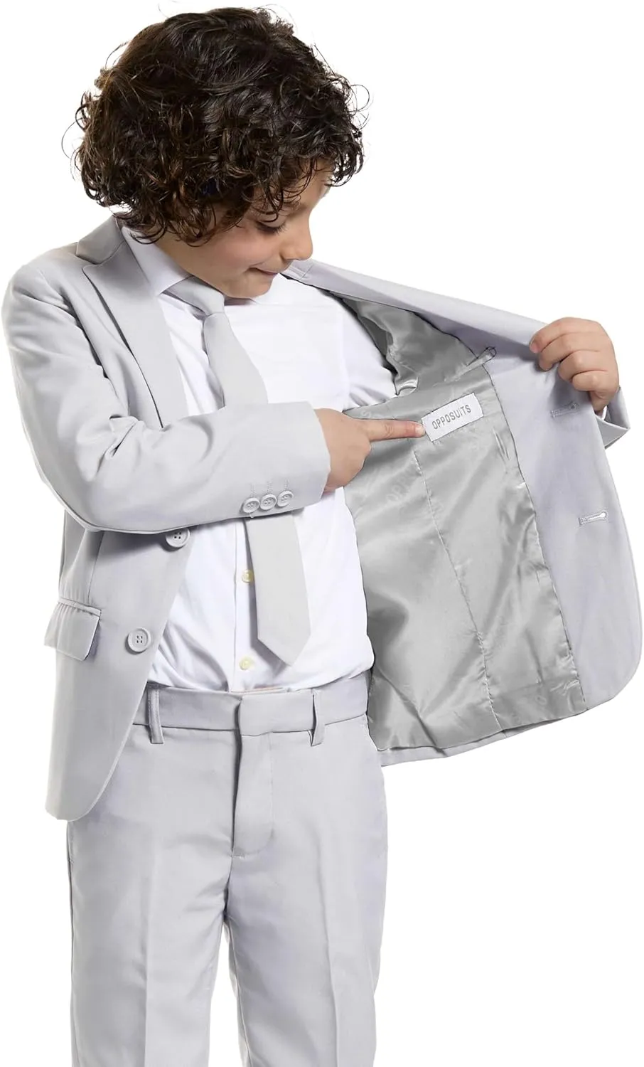 Opposuits Boys Solid Color Party Suit - Prom and Wedding Party Outfit - Including Blazer, Pants and Tie