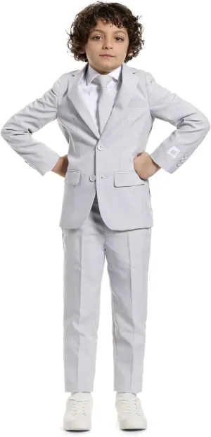 Opposuits Boys Solid Color Party Suit - Prom and Wedding Party Outfit - Including Blazer, Pants and Tie