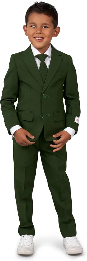 Opposuits Boys Solid Color Party Suit - Prom and Wedding Party Outfit - Including Blazer, Pants and Tie