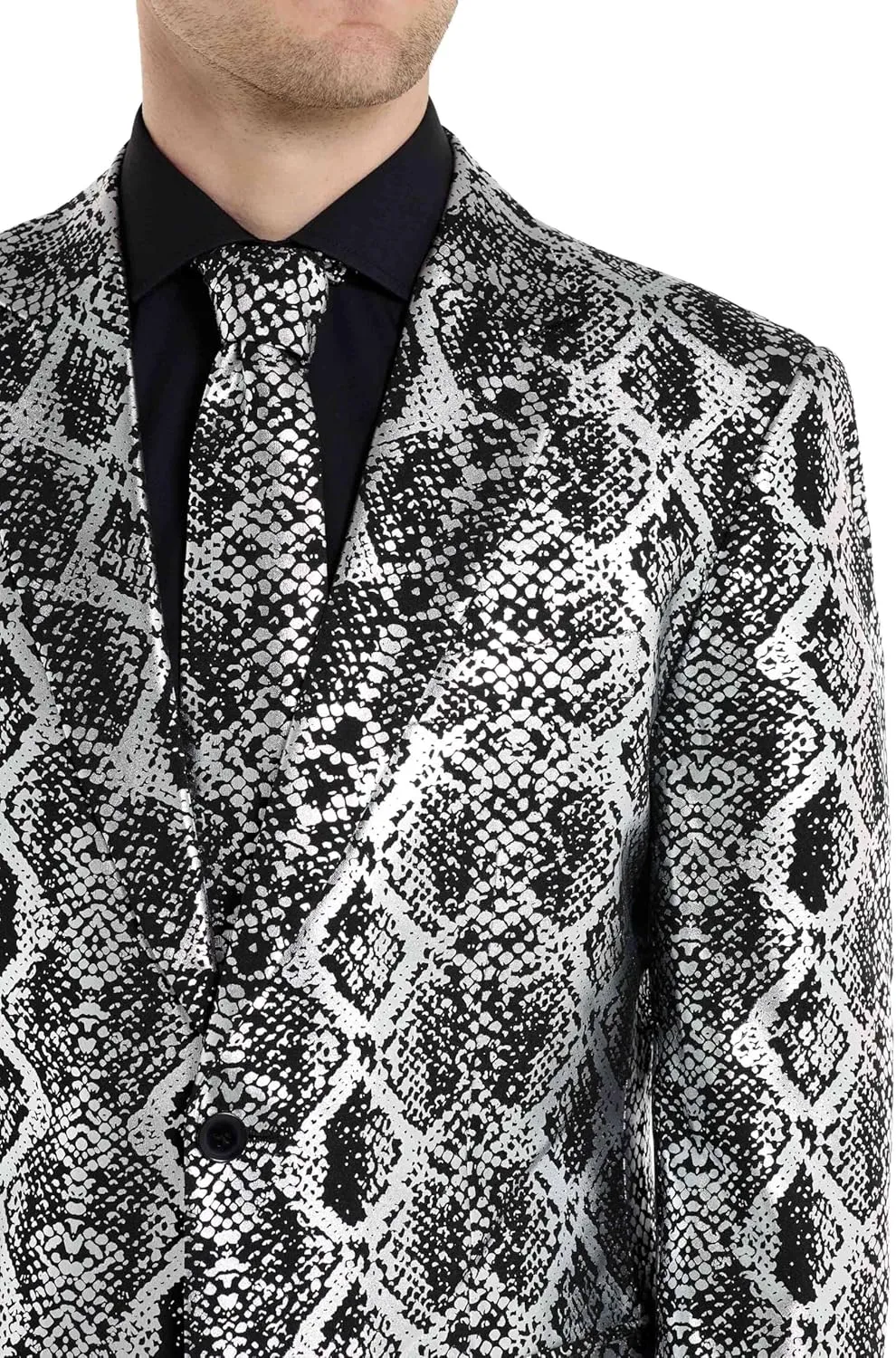 Opposuits Men's Gold Party Suit - New Years and Christmas Party Costume Metallic - Includes Matching Jacket, Pants & Tie