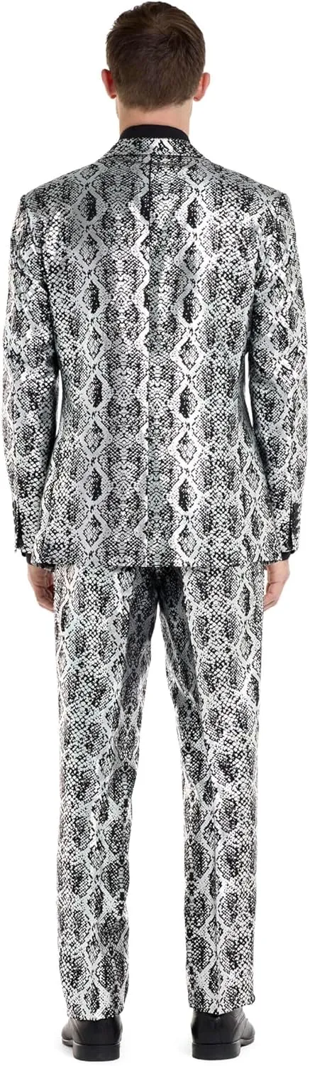 Opposuits Men's Gold Party Suit - New Years and Christmas Party Costume Metallic - Includes Matching Jacket, Pants & Tie
