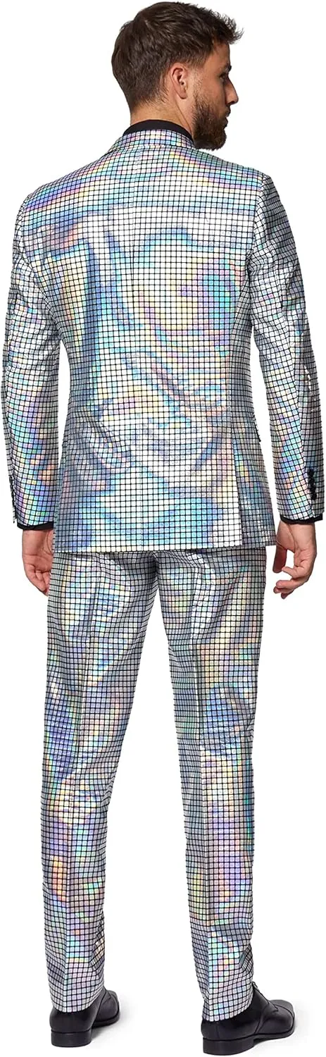 Opposuits Men's Gold Party Suit - New Years and Christmas Party Costume Metallic - Includes Matching Jacket, Pants & Tie