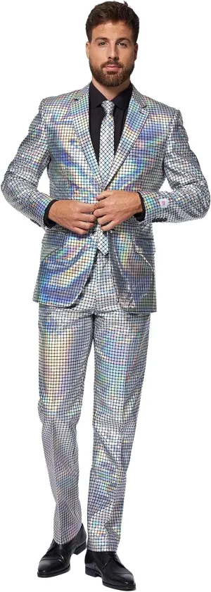 Opposuits Men's Gold Party Suit - New Years and Christmas Party Costume Metallic - Includes Matching Jacket, Pants & Tie
