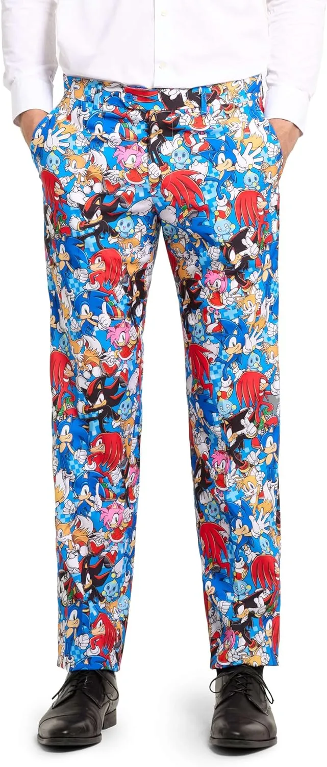 Opposuits Men's Sonic Suit - Sonic The Hedgehog Outfit - Slim Fit - Multicolor - Includes Blazer, Pants and Tie