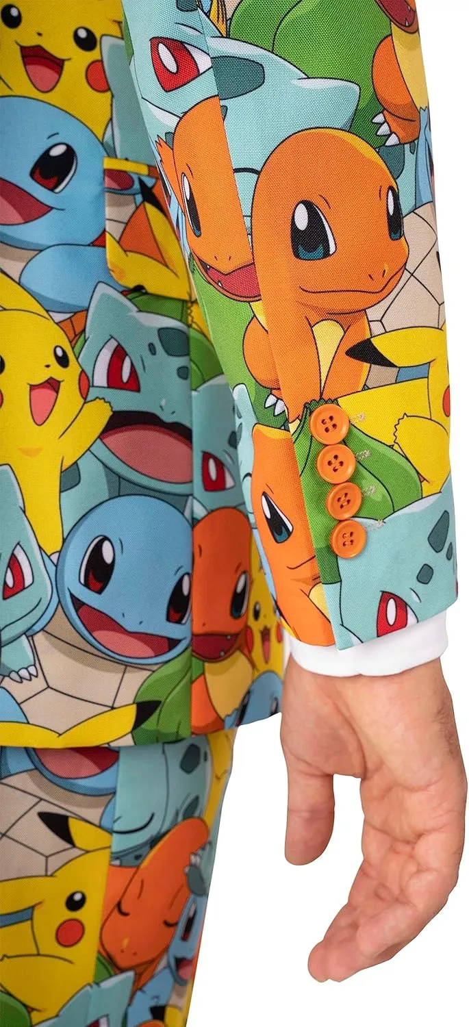 Opposuits Men's Suit - Pokmon Nintendo Switch Game Costume - Slim Fit - Multicolor - Includes Blazer, Pants and Tie