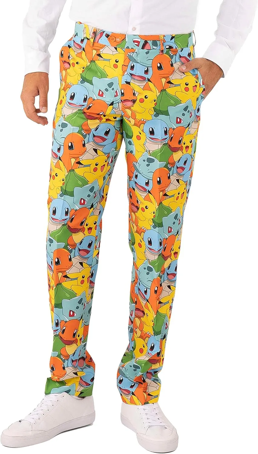 Opposuits Men's Suit - Pokmon Nintendo Switch Game Costume - Slim Fit - Multicolor - Includes Blazer, Pants and Tie