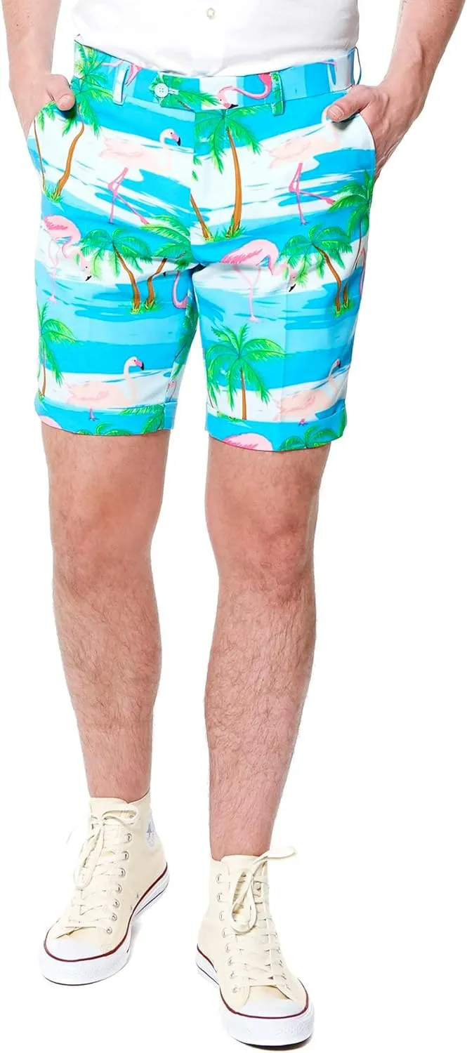 Opposuits Men's Summer Suit Outfit - Slim Fit - Includes Short Sleeved Blazer - Shorts and Tie