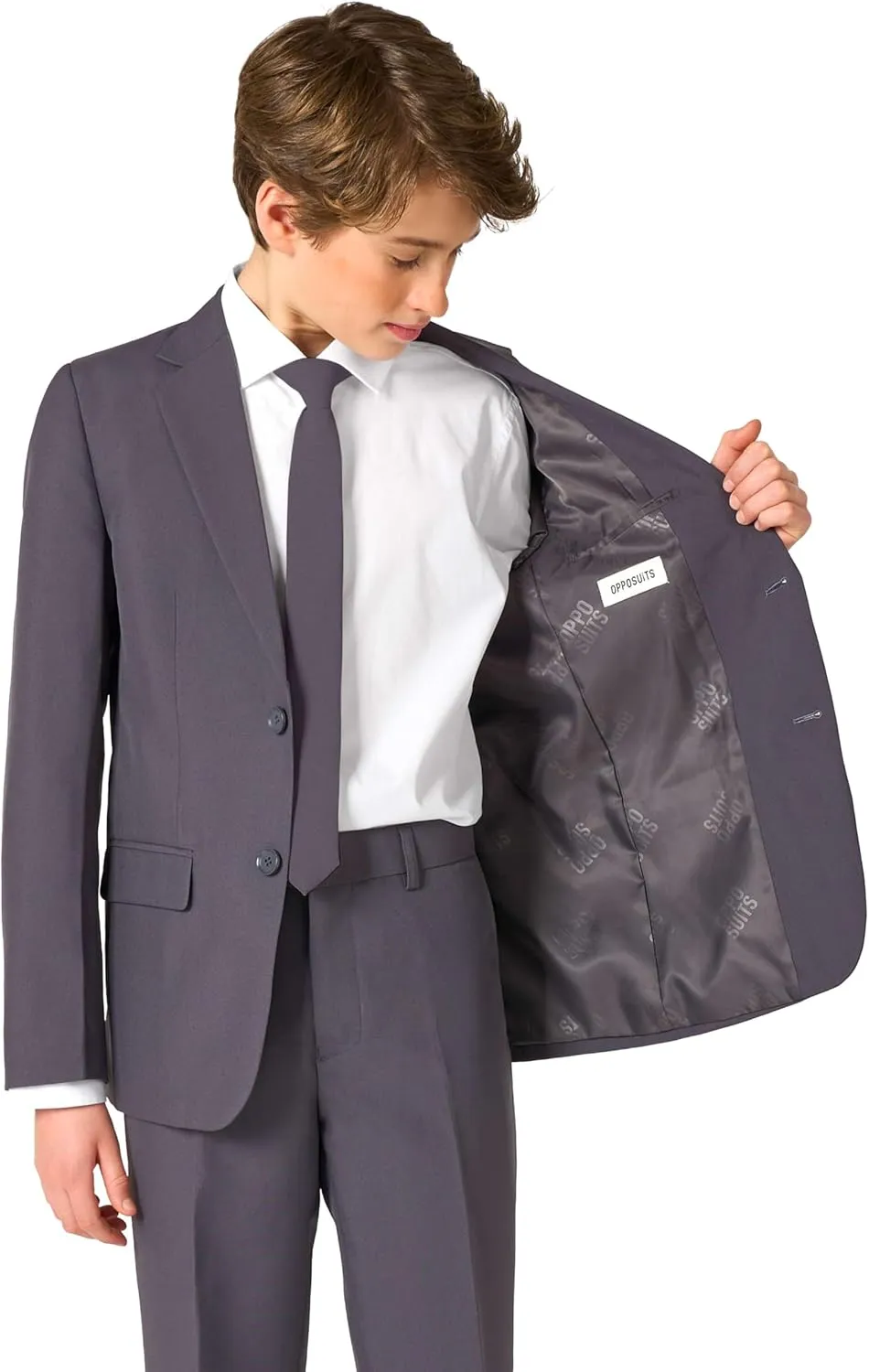 Opposuits Teen Boys Solid Color Party Suit - Prom and Wedding Party Outfit - Including Blazer, Pants and Tie