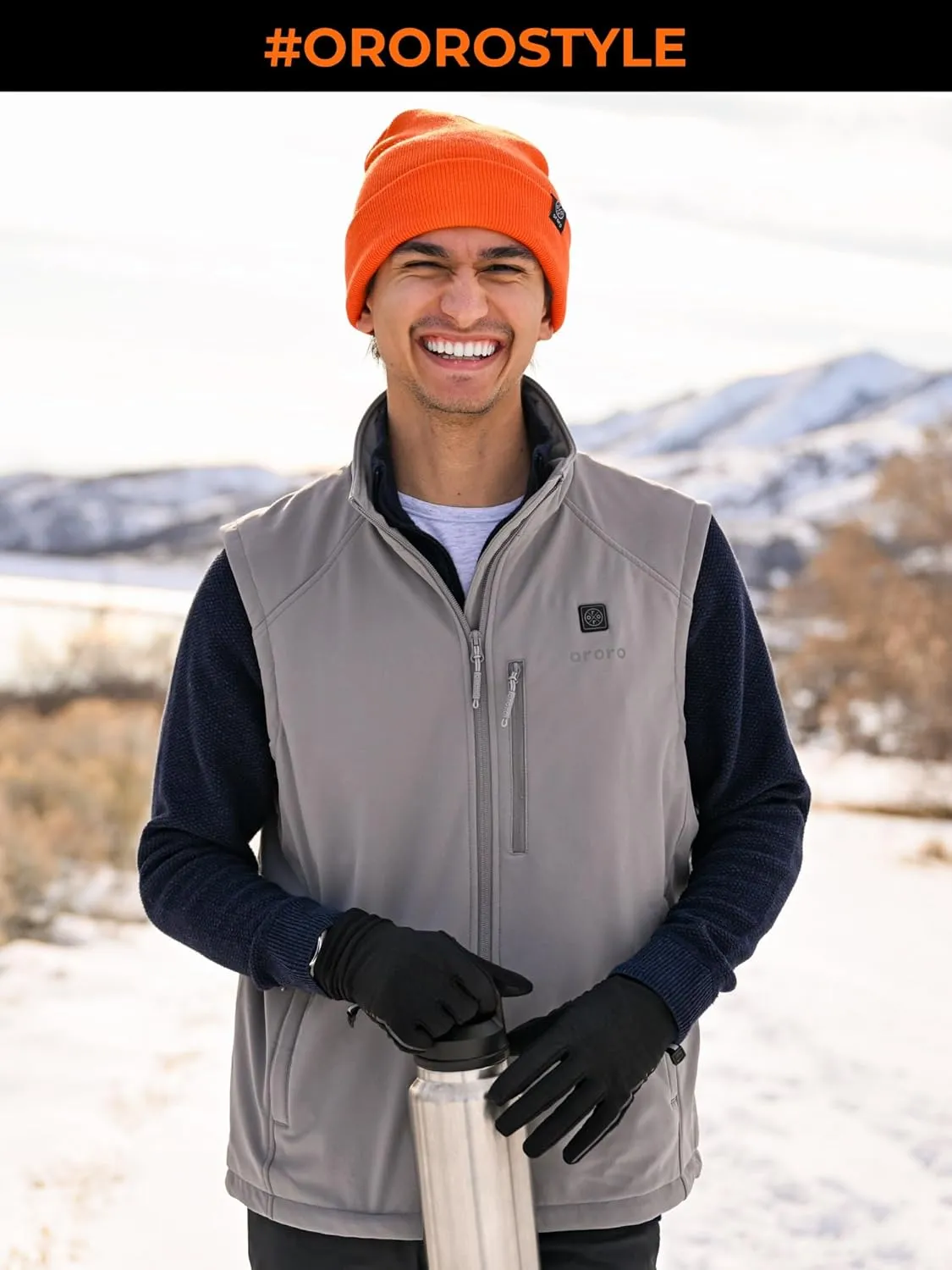 ORORO Men's Heated Softshell Vest with Battery, Soft Shell Heated Golf Vest for Men (Charger Not Included)