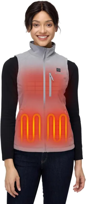 ORORO Women's Heated Softshell Vest with Battery, Soft Shell Heated Golf Vest for Women (Charger Not Included)