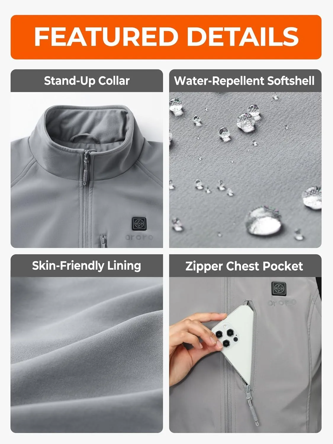 ORORO Women's Heated Softshell Vest with Battery, Soft Shell Heated Golf Vest for Women (Charger Not Included)