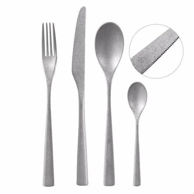 Retro Silver / Gold Cutlery 4 pcs Sets