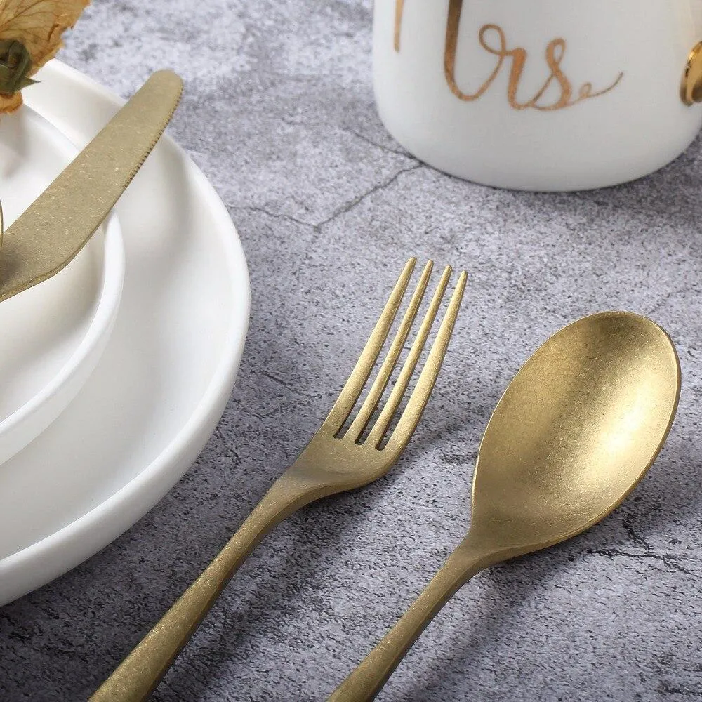 Retro Silver / Gold Cutlery 4 pcs Sets
