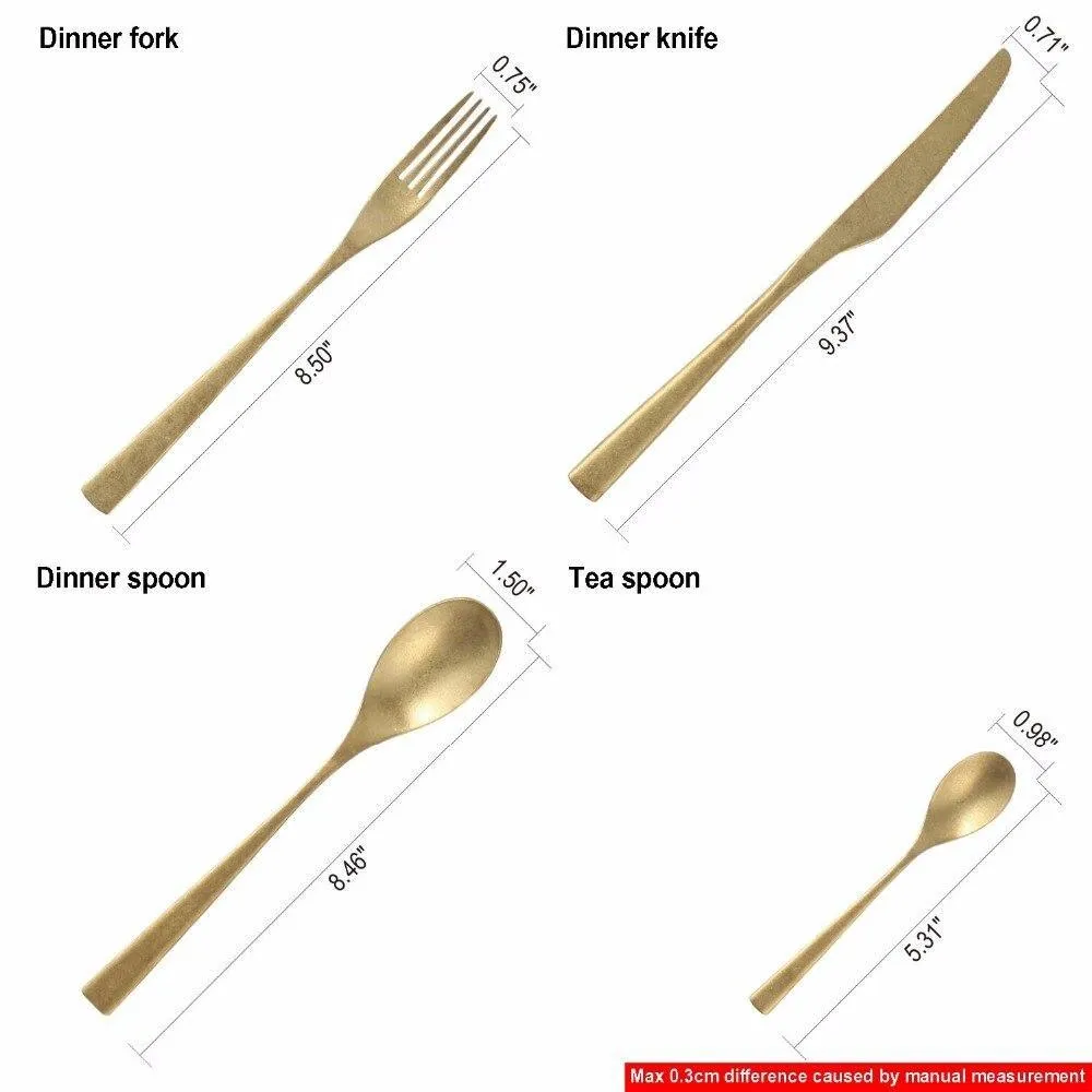 Retro Silver / Gold Cutlery 4 pcs Sets