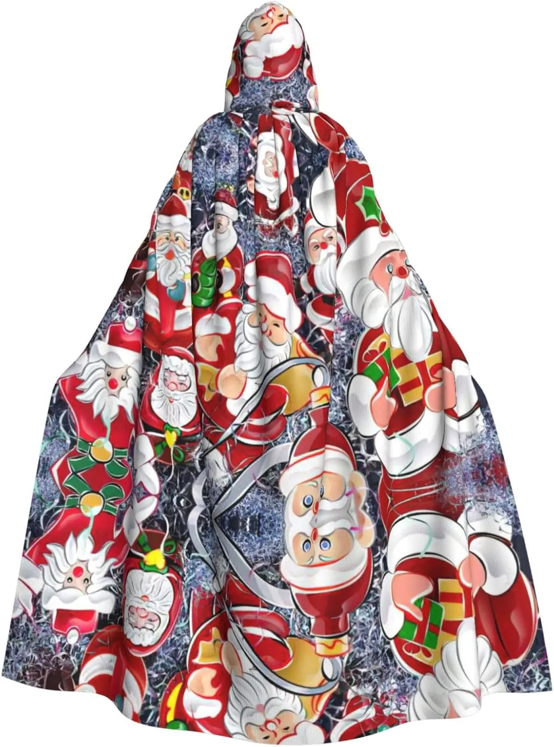 Santa Claus Snowman Print Long Cape Unisex Cloak With Hood Halloween Costume Cloak Adult Vampire Witch Cape