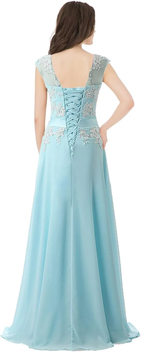 Sarahbridal Women's Tulle Applique Prom Dresses Long 2022 Formal Evening Ball Gowns