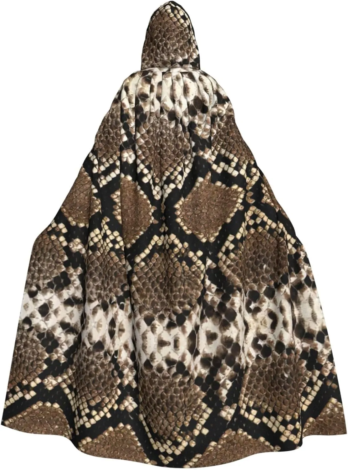 Serpentine Pattern Print Long Cape Unisex Cloak With Hood Halloween Costume Cloak Adult Vampire Witch Cape