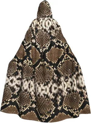 Serpentine Pattern Print Long Cape Unisex Cloak With Hood Halloween Costume Cloak Adult Vampire Witch Cape