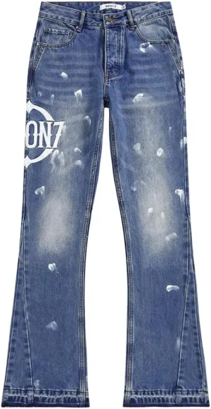 SHION7 Relaxed Bell Bottom Jeans for Men, Hip Hop Streetwear Flared Denim Pants, Men's Stylish Crafted Jean Trousers