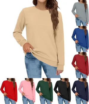 slqdgmryz Crew Neck Sweatshirts Women Preppy Fleece Y2k Hoodie Oversized Crewneck Sweatshirt Cute Winter Clothes Outfits