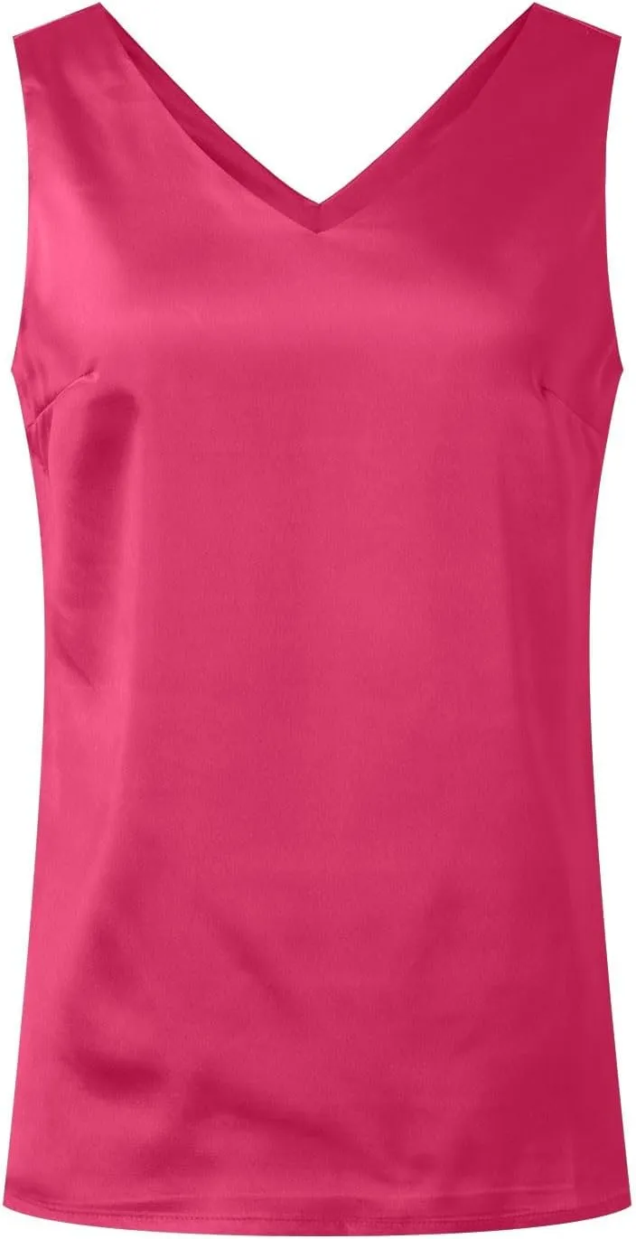 Summer Tank Tops for Women 2025 V Neck Casual Cami Sleeveless Camisole Blouses Summer Basic Tank Shirt