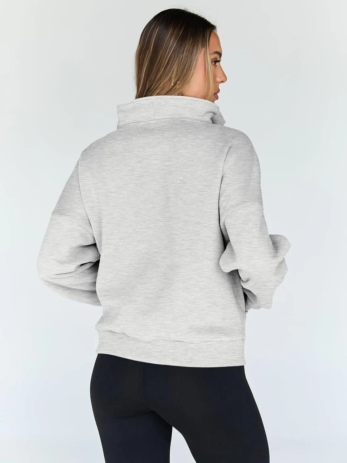 Trendy Queen Sweatshirts Quarter Half Zip Pullover Oversized Hoodies Sweaters Comfy Fall Outfits 2025 Y2K Winter Clothes