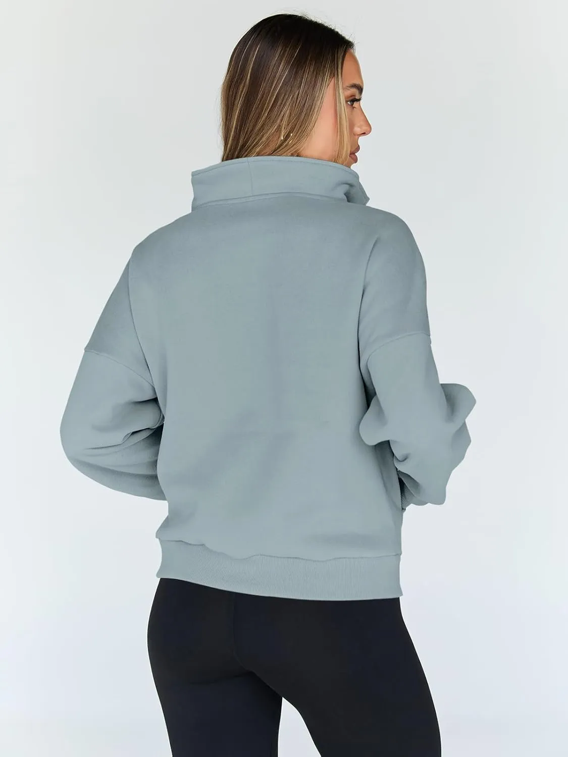Trendy Queen Sweatshirts Quarter Half Zip Pullover Oversized Hoodies Sweaters Comfy Fall Outfits 2025 Y2K Winter Clothes
