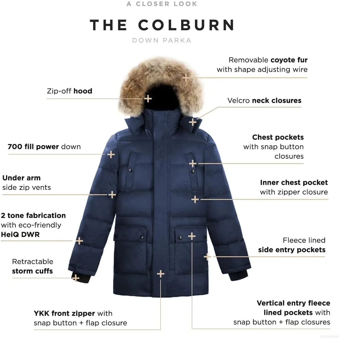 Triple F.A.T. Goose Men's Colburn - Parka Jacket Men - Men's Coat Winter - Winter Jackets For Men - Puffer Jacket Men