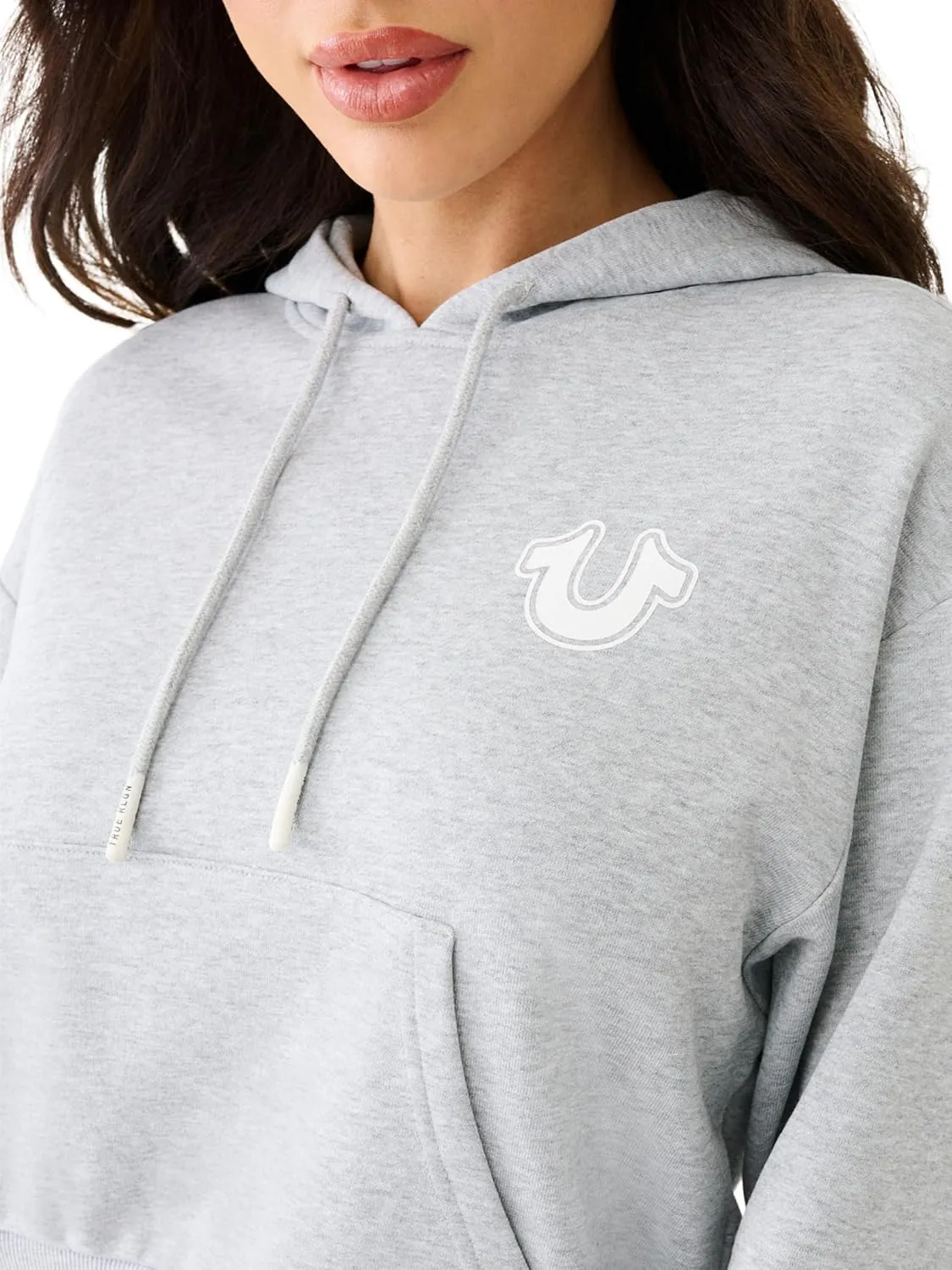 True Religion Women's Distressed Horseshoe Pullover Hoody