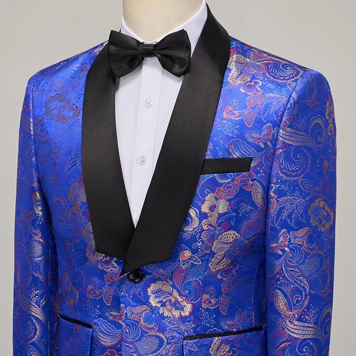 UNINUKOO Blazer for Men Paisley Dress Suit Jacket Funky Casual Floral Blazer Jacket Dinner Sport Coat