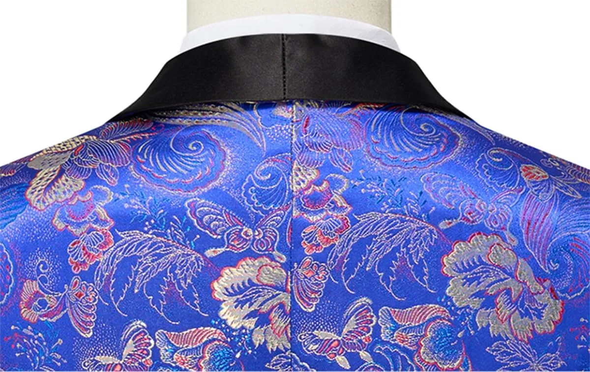 UNINUKOO Blazer for Men Paisley Dress Suit Jacket Funky Casual Floral Blazer Jacket Dinner Sport Coat