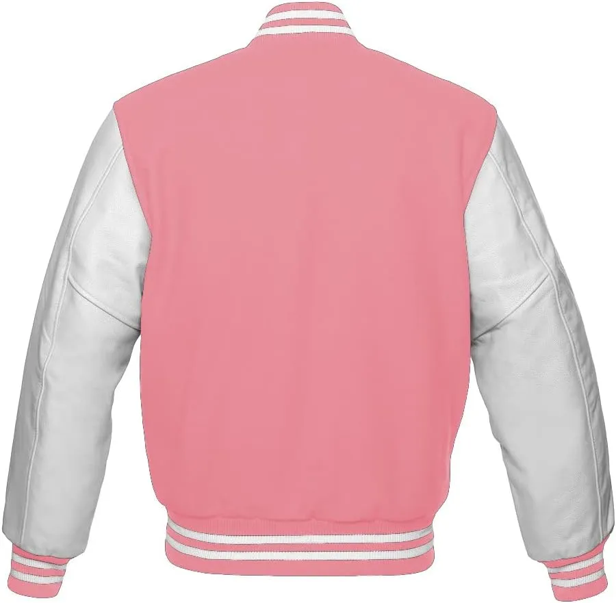 Varsity Women's Baseball Letterman Bomber Uniform Multiy Wool & Genuine Leather Sleeves Jacket