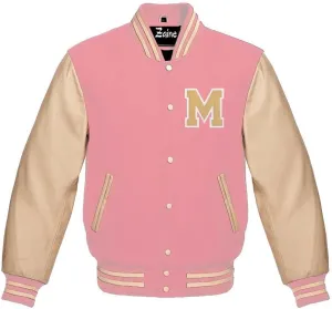 Varsity Women's Baseball Letterman Bomber Uniform Multiy Wool & Genuine Leather Sleeves Jacket