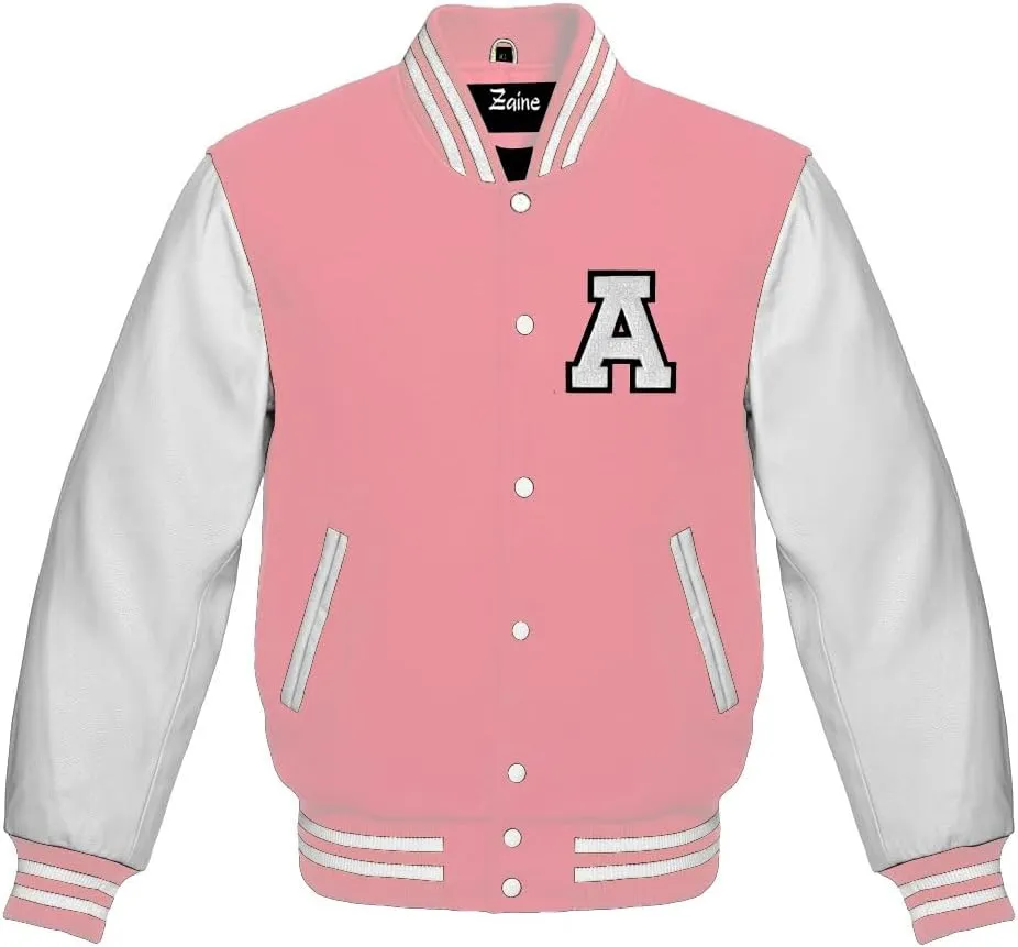 Varsity Women's Baseball Letterman Bomber Uniform Multiy Wool & Genuine Leather Sleeves Jacket
