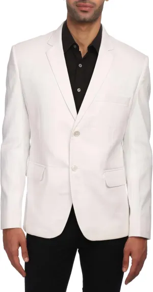 WINTAGE Men's Linen Tailored Fit Solid Evening/Casual Blazer Coat Jacket : Multiple Colors Inside