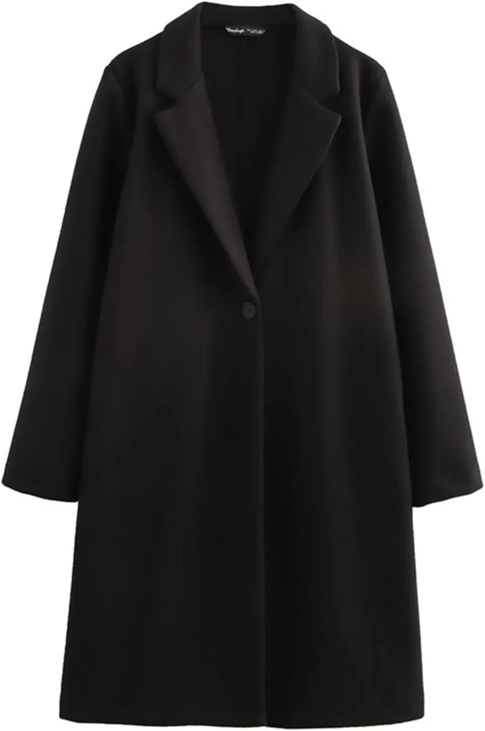 Winter Womens Trench Coat Mid Length Lapel Single Button Soft Business Casual Solid Jacket