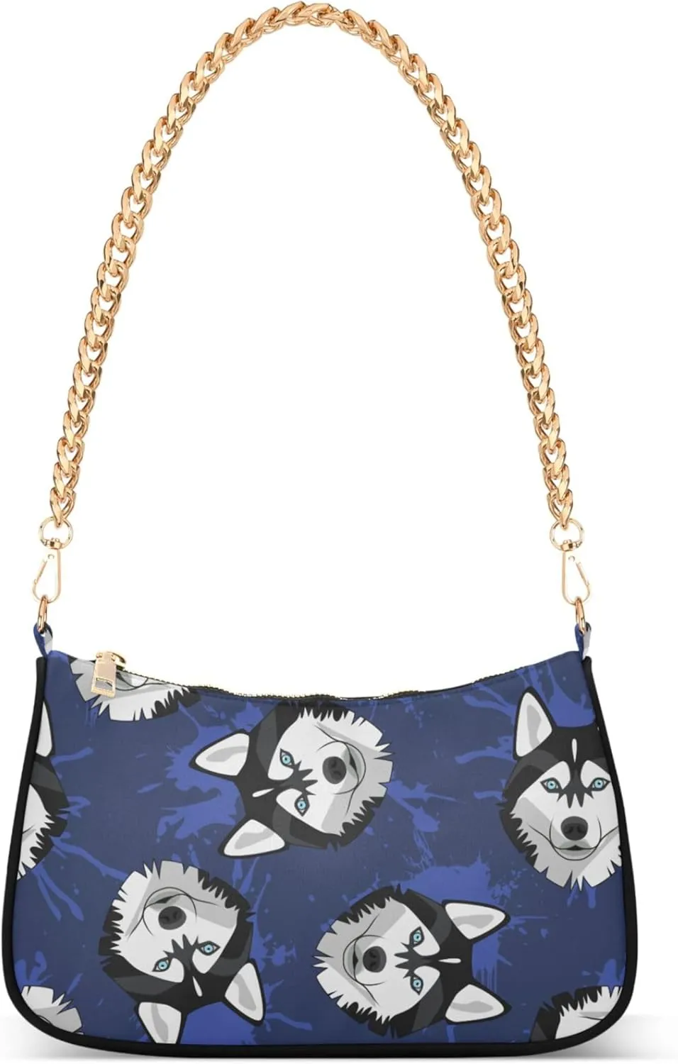 Wolf Wild Animal Black Designer Purses Hobo Crossbody Women Cute Handbags Chain Evening Shoulder Tote