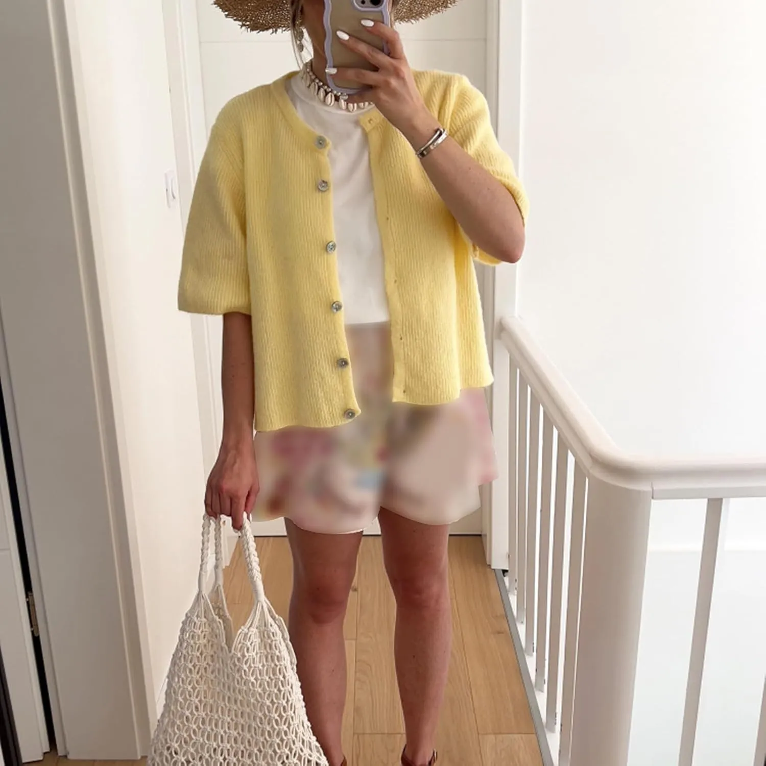 Women Knitted Button Down Short Sleeve Tops Y2K Solid Color Crew Neck Relaxed Sweater Cardigan Going Out Knit Tops