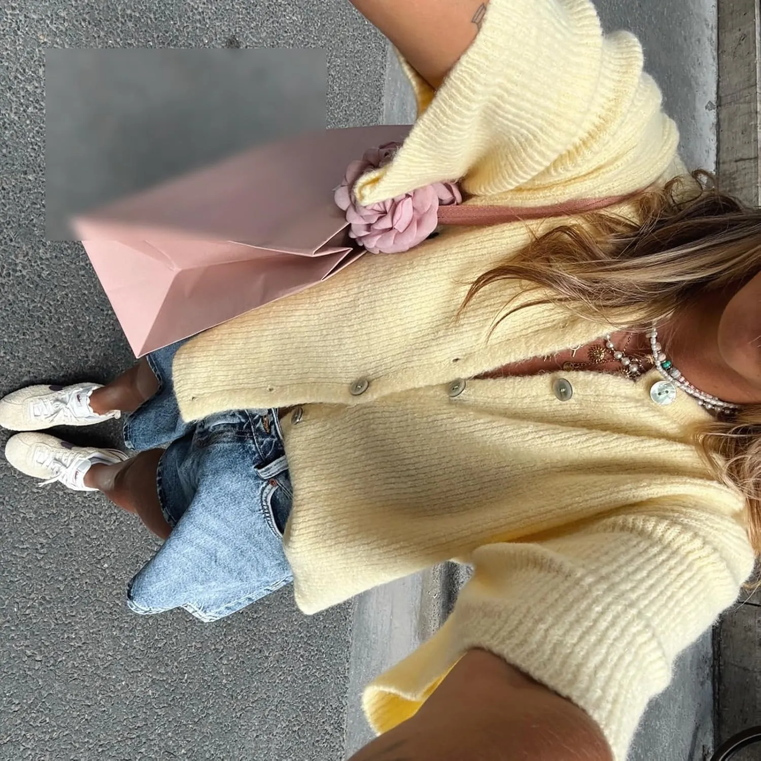 Women Knitted Button Down Short Sleeve Tops Y2K Solid Color Crew Neck Relaxed Sweater Cardigan Going Out Knit Tops