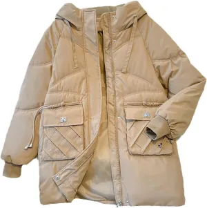 Women Winter Puffer Jacket Women Overcoat Hooded Casual Loose Warm Parkas Thick Down Cotton Padded Coat