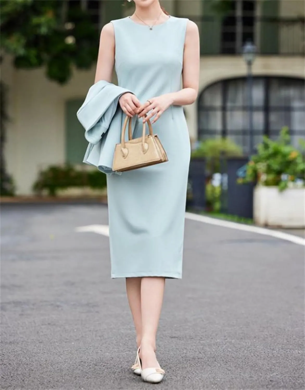 Women's 2 Piece Suit Dress Set Business Casual Long Sleeve Blazer and Pencil Skirt