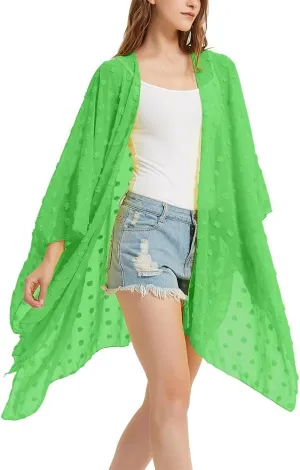 Women's Bohemian Floral Chiffon Beach Cover up Swimsuit Kimono Summer Swimwear Cardigans